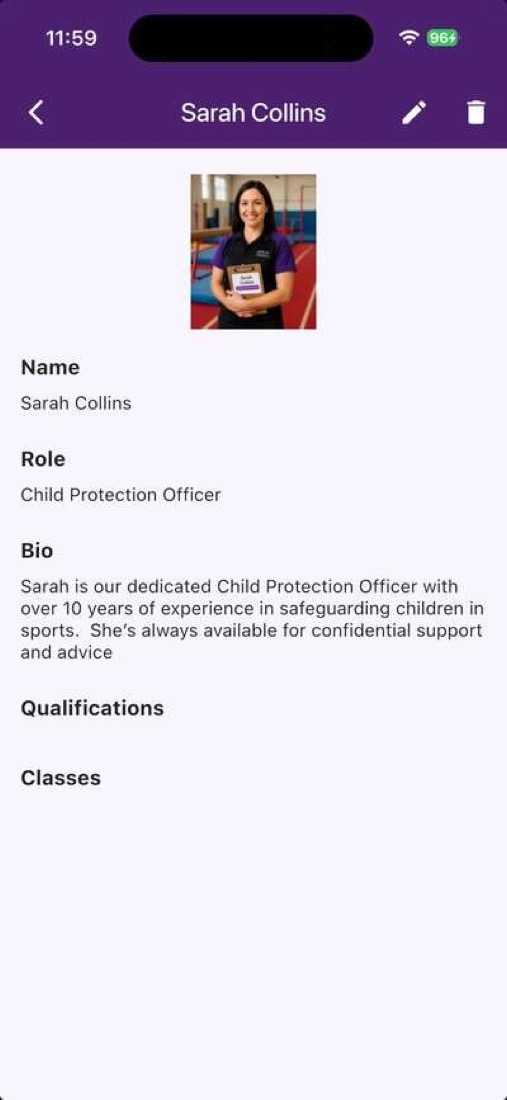 Staff profile